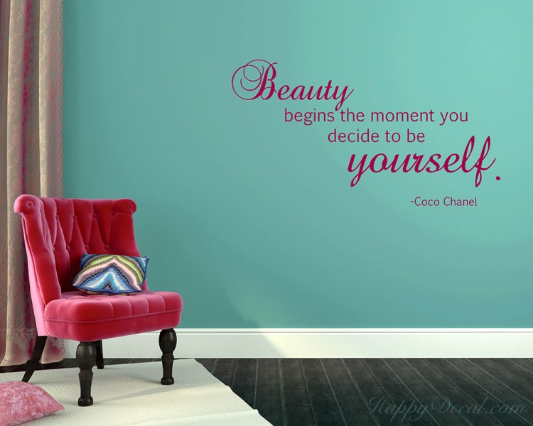 Beauty Begins Quotes Wall Decal